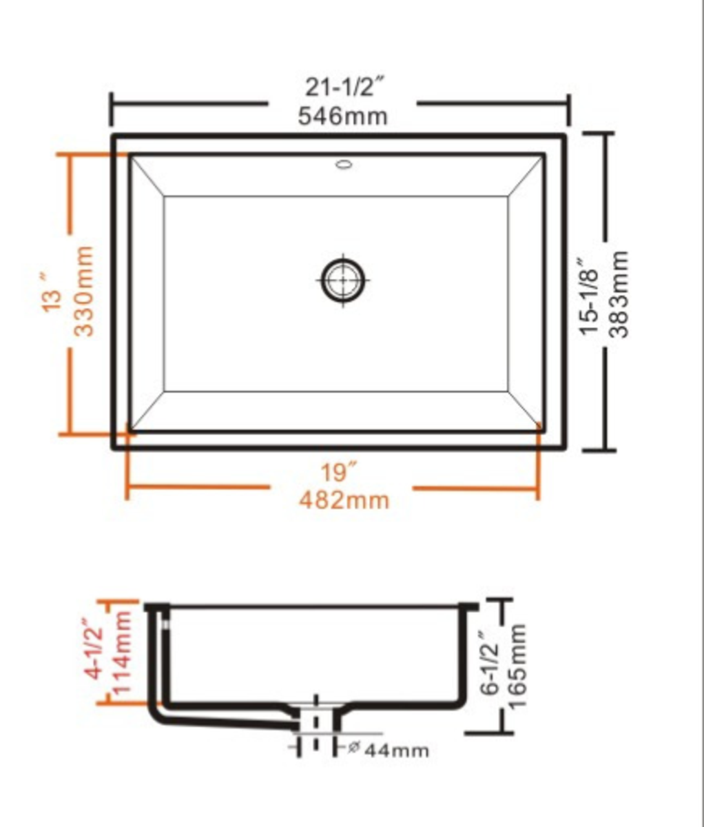 PL-1646 Porcelain Sink - Undermount - WHITE