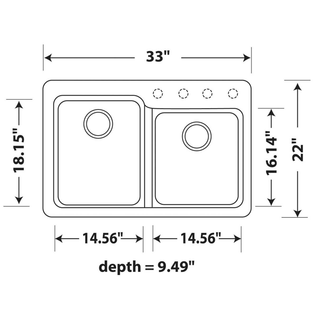 PL-175 Granite Composite Sink - Dual-Mount