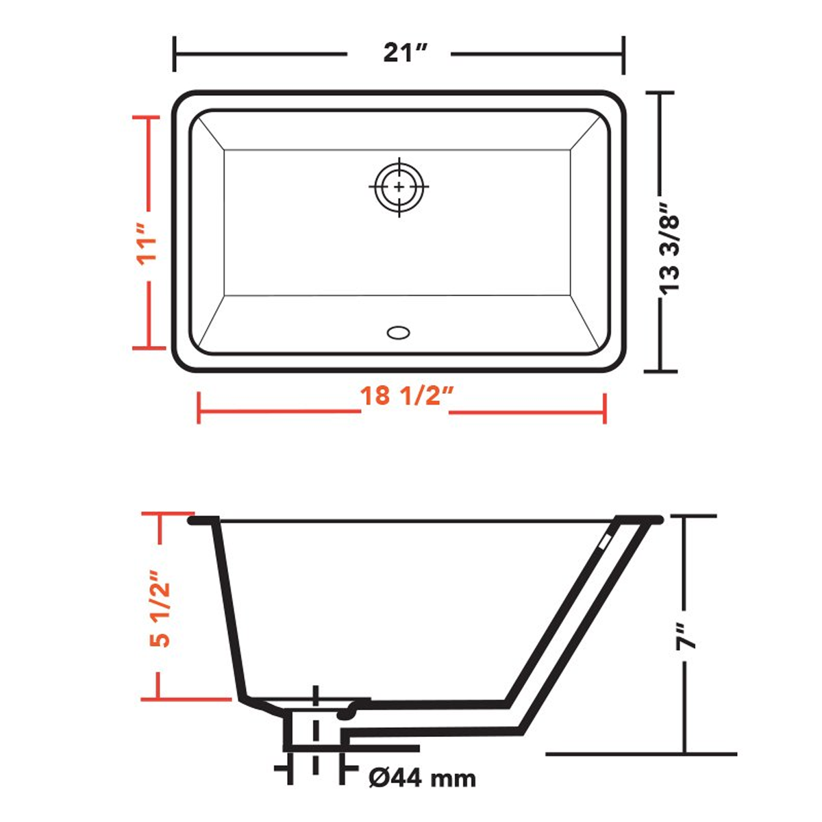 PL-3033 Porcelain Sink - Undermount