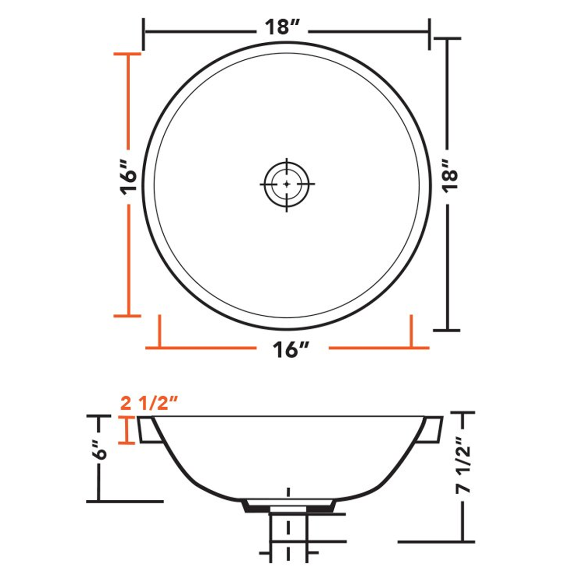 PL-3086 Porcelain Sink - Self Rimming