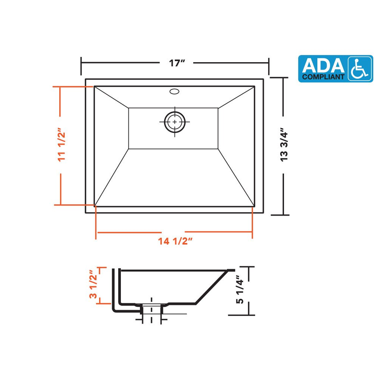 PL-3639 Porcelain Sink - Undermount