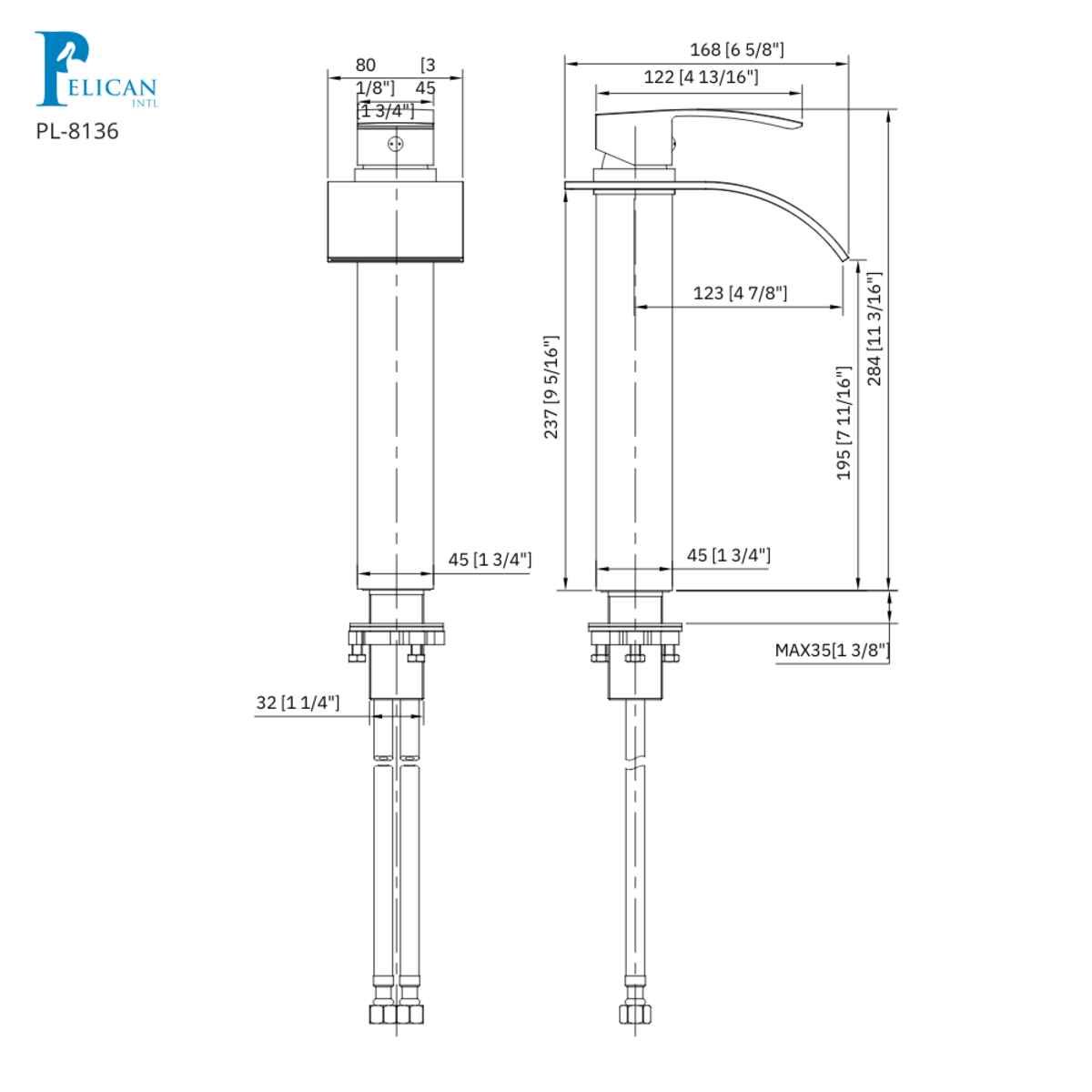 PL-8136 Bathroom Faucet - Cascade Series