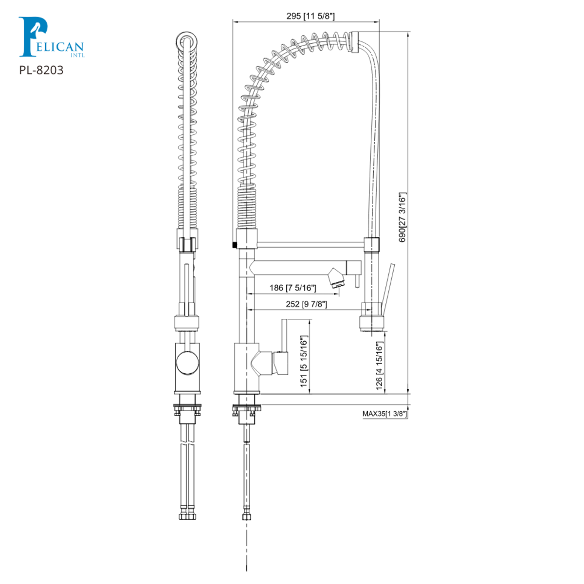 PL-8203 Kitchen Faucet - Fountain Series