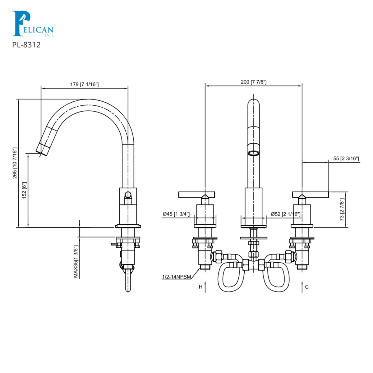 PL-8312 Bathroom Faucet - Cascade Series