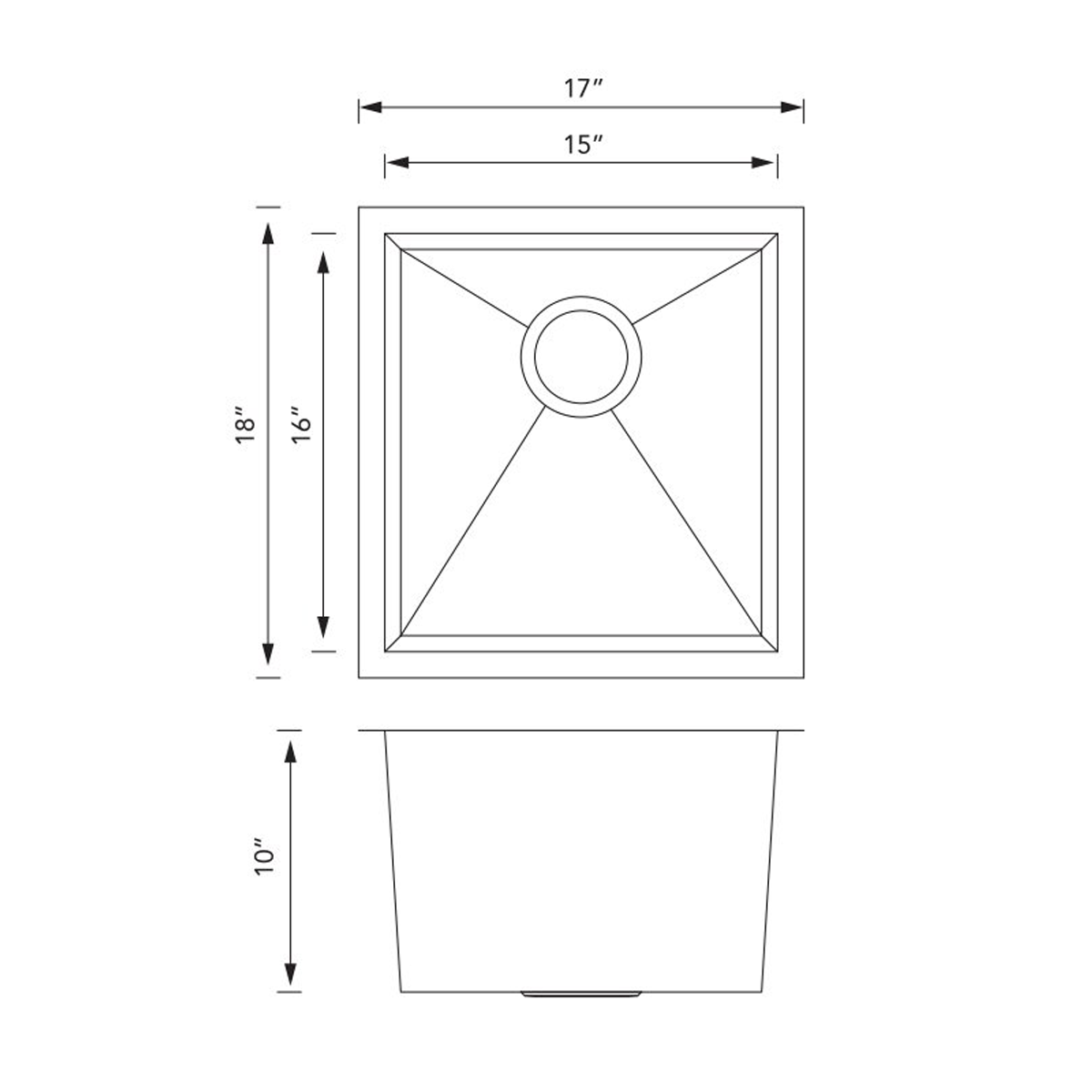 PL-HA104 R0° Stainless Steel Sink