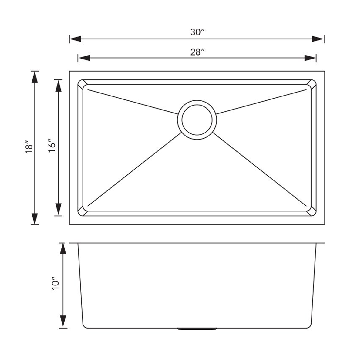 PL-HA109 R15° Stainless Steel Sink