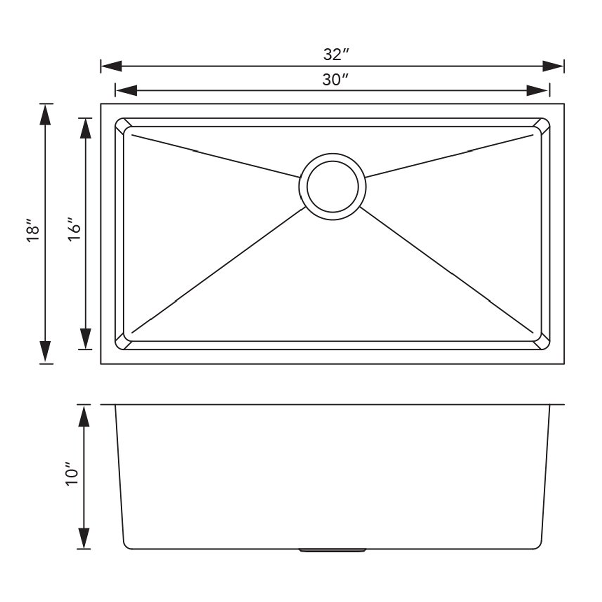 PL-HA115 R15° Stainless Steel Sink
