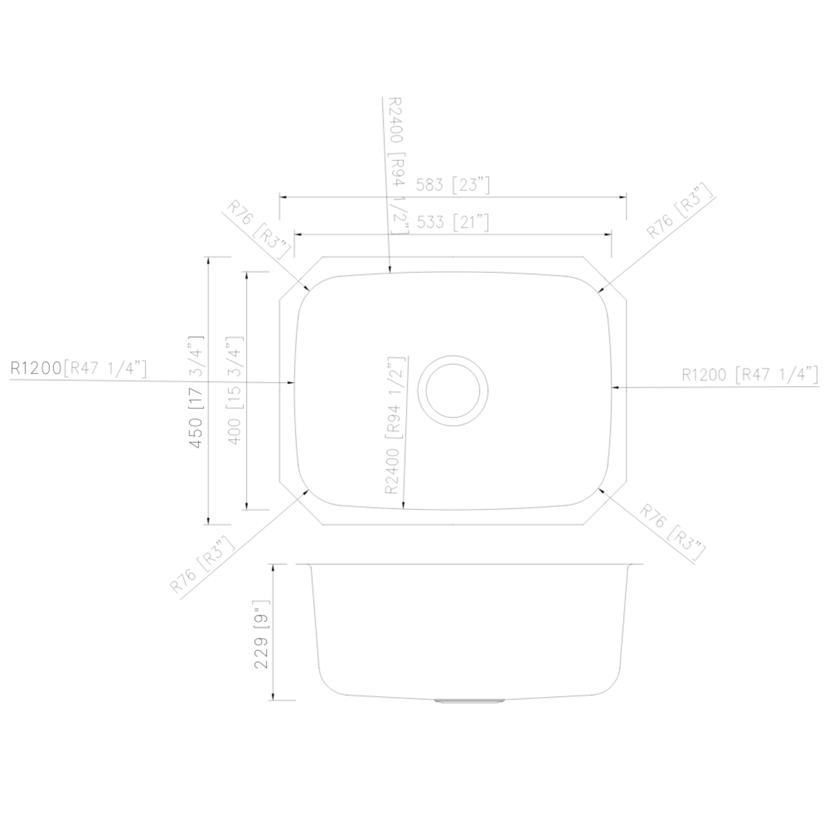 PL-VS2318 Stainless Steel Sink