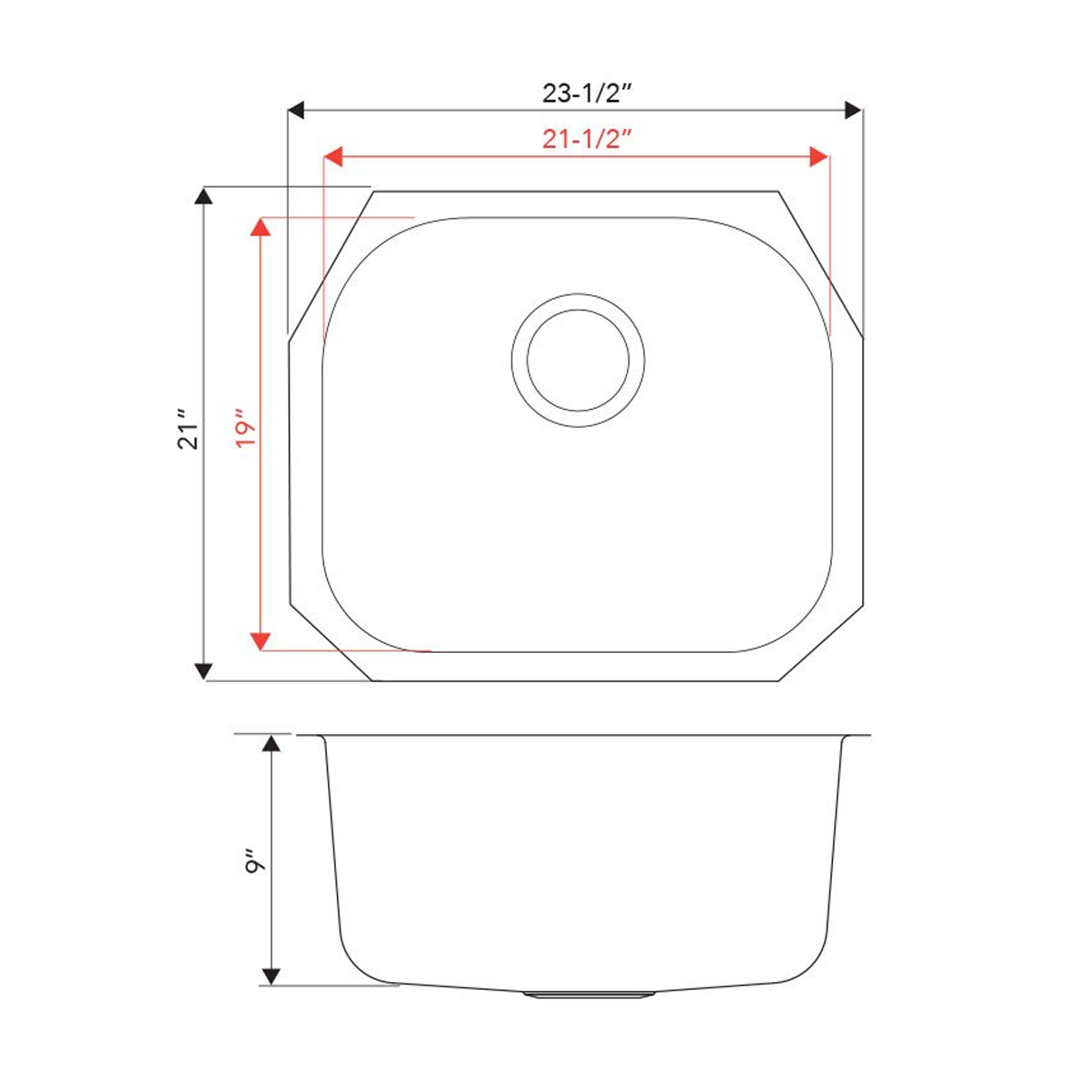 PL-VS2321 Stainless Steel Sink