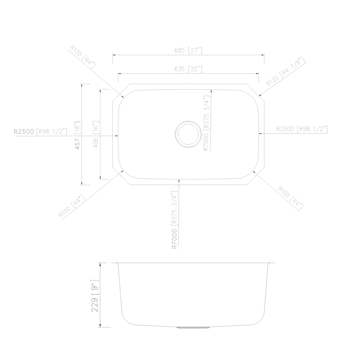 PL-VS2718 Stainless Steel Sink