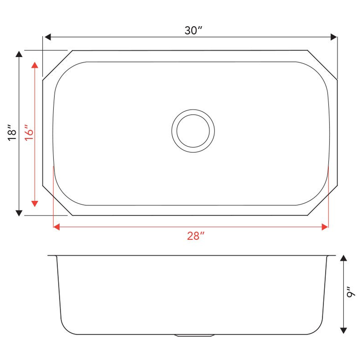 PL-VS3018 Stainless Steel Sink