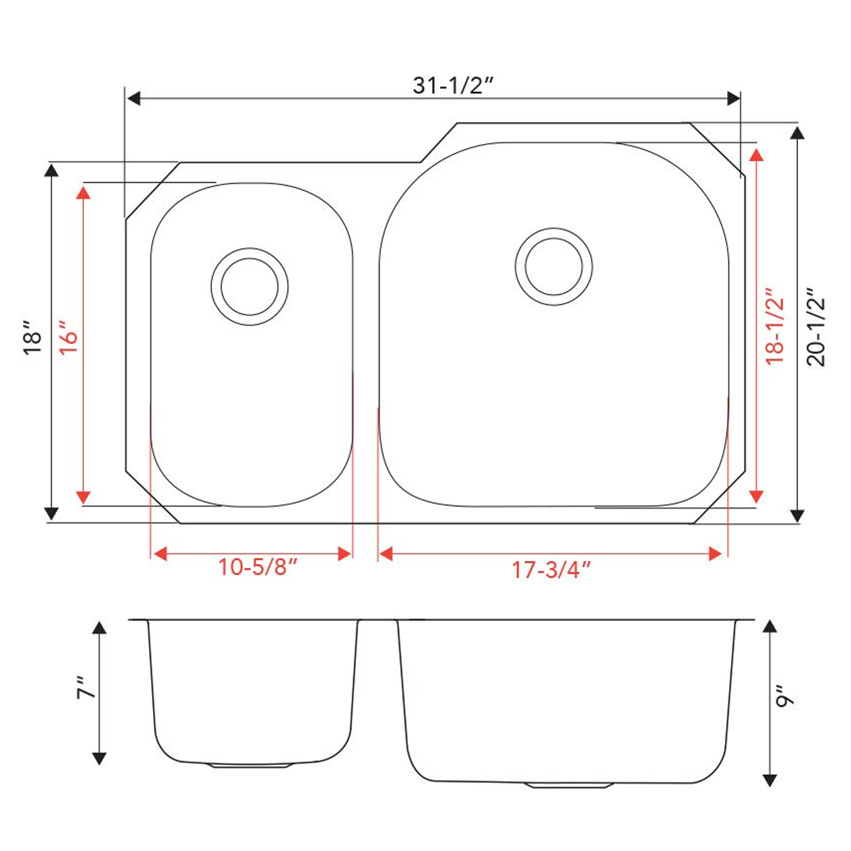 PL-VS3070 Stainless Steel Sink