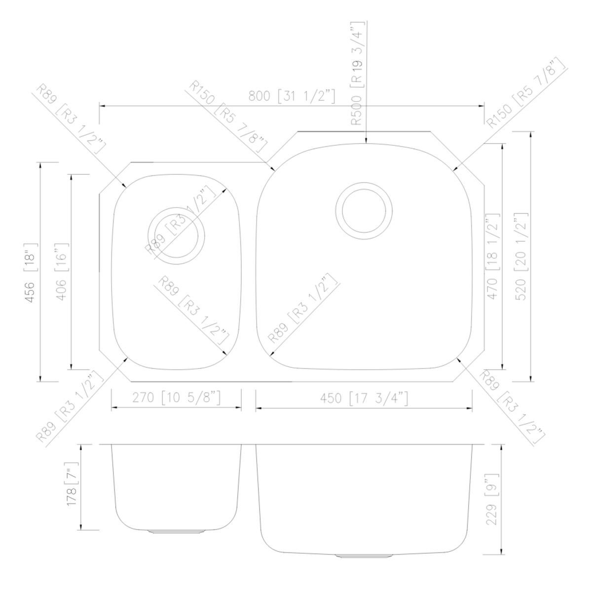 PL-VS3070 Stainless Steel Sink
