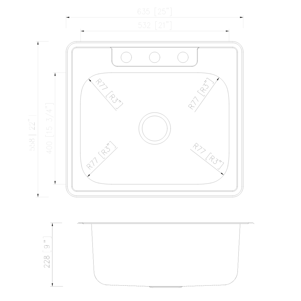 PL-VT2522 Stainless Steel Sink
