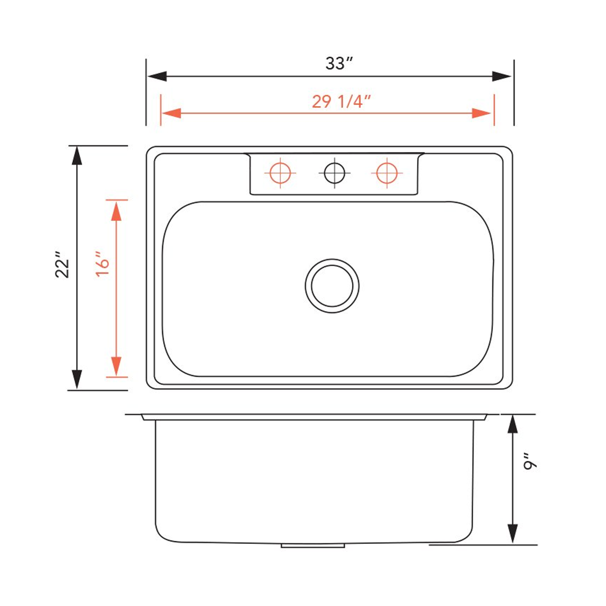 PL-VT3322 Stainless Steel Sink