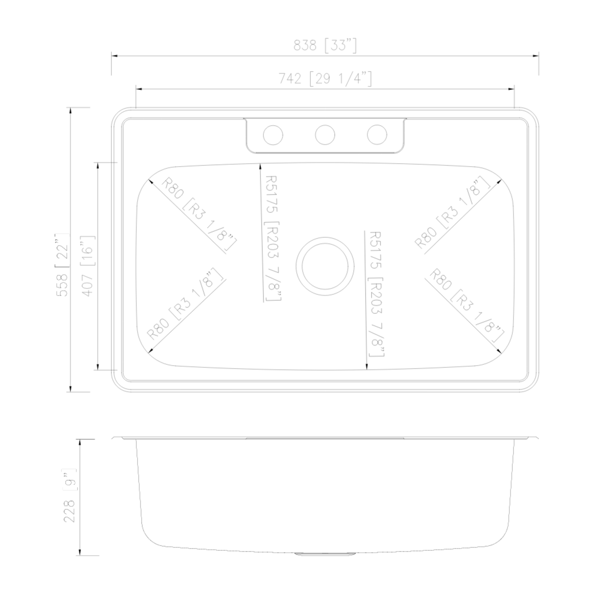 PL-VT3322 Stainless Steel Sink